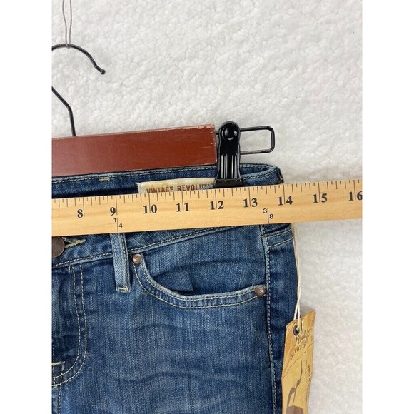 Vintage Revolution Pants Womens 25 Blue Denim Jeans Dark Wash Skinny Low Down - Picture 2 of 8